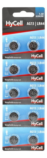 Одноразовая батарейка HyCell GmbH LR44 Alkaline 1.5 V 10 шт. Silver