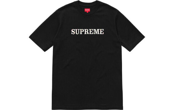 Supreme FW18 Floral Logo Tee Black 花卉Logo短袖T恤 男女同款 黑色 送礼推荐 / Футболка Supreme FW18 Floral SUP-FW18-313