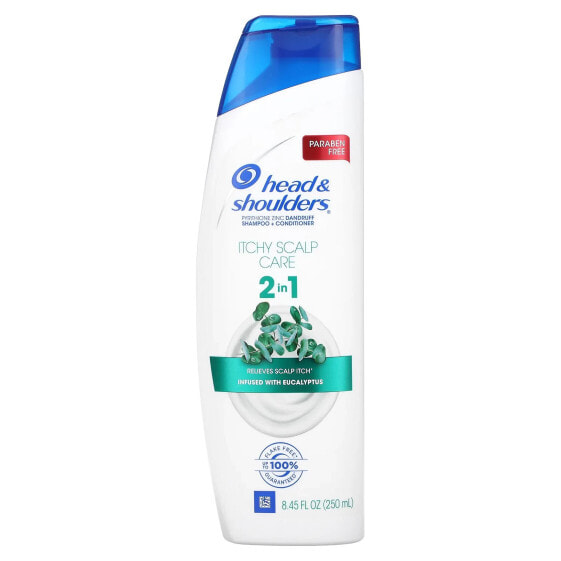 Head & Shoulders, Средство для защиты от зуда кожи головы, шампунь и кондиционер 2 в 1, с эвкалиптом, 250 мл (8,45 жидк. Унции)