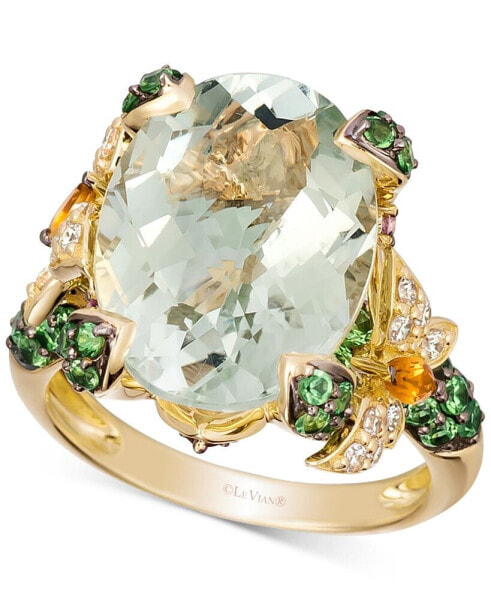 Multi-Gemstone (8-3/4 ct. t.w.) & Vanilla Diamond (1/4 ct. t.w.) Statement Ring in 14k Gold
