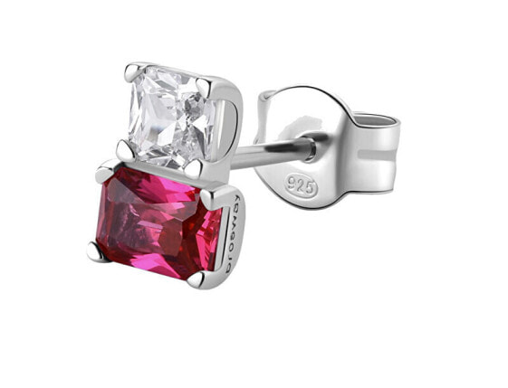 Elegant silver single earrings Fancy Passion Ruby FPR07