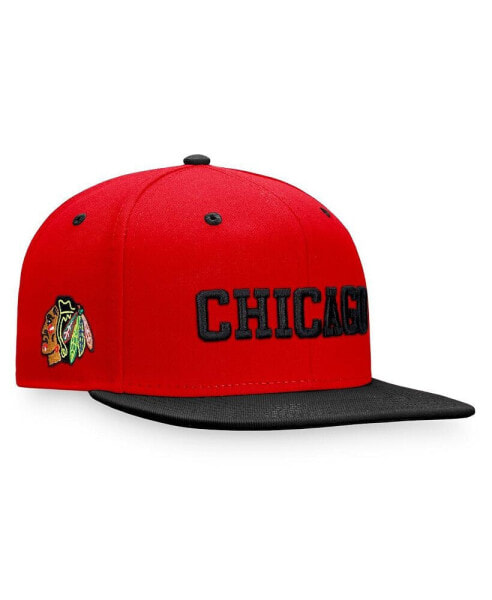 Men's Red, Black Chicago Blackhawks Heritage City Two-Tone Snapback Hat