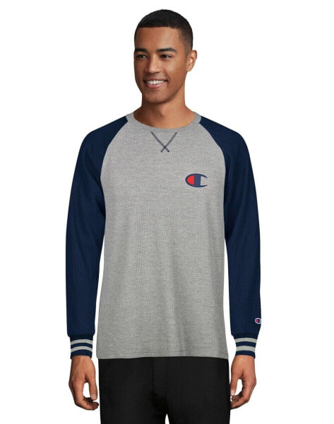 Champion Men's Long Sleeve Waffle Raglan Sleep Crew - CLWCZ0