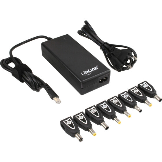 InLine Power Supply Notebook Adapter 90W USB 100-240V black incl. 8 tips