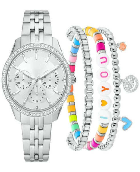 Women's Silver-Tone Bracelet Watch 37mm Gift Set