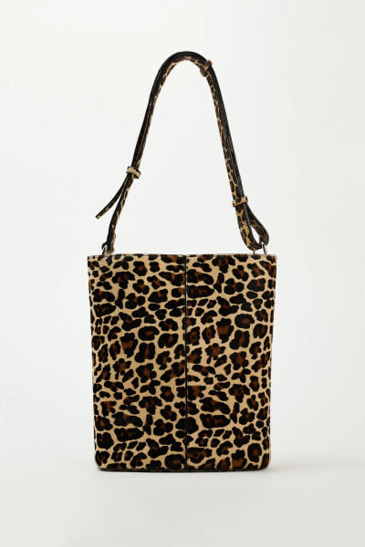 ANIMAL PRINT LEATHER BUCKET BAG