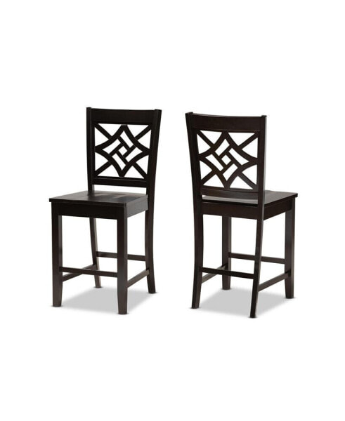 Nicolette Modern and Contemporary Transitional Wood Counter Stool Set, 2 Piece