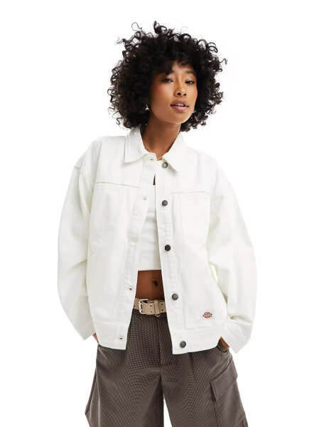 Dickies herndon jacket in white denim