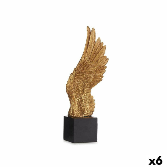 Декоративная фигура Крылья Чёрный Позолоченный 8 x 33,5 x 13,5 см (6 штук) Gift Decor - Дом, Статуэтки и фигурки
