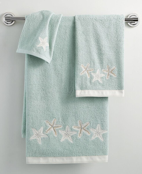 Sequin Shells Beachy Cotton Hand Towel, 16" x 30"