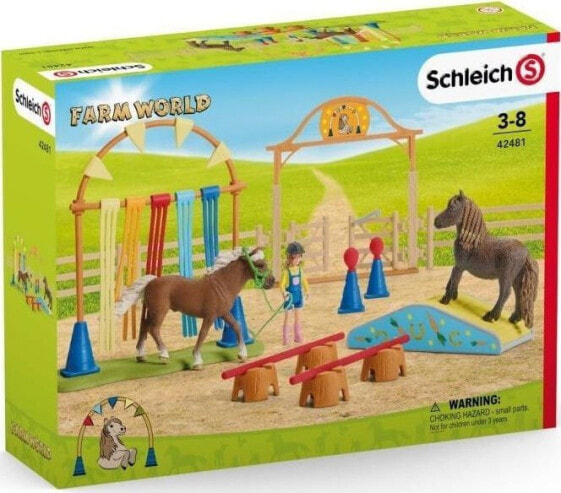 Игровой набор Schleich 42481 Тренировки ловкости пони, с 2 пони, фигуркой девочки и аксессуарами