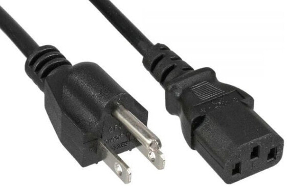 InLine power cable USA male / 3pin IEC C13 male - 18 AWG - 5m