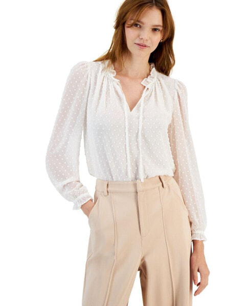 Women's Clip-Dot Ruffle Top, Created for Macy's