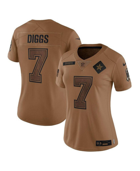 Women's Trevon Diggs Brown Distressed Dallas Cowboys 2023 Salute To Service Limited Jersey