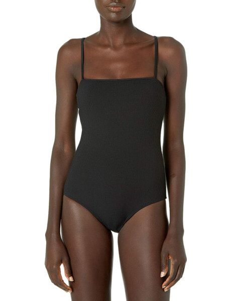 Body Glove 298390 Women's Gigi One-Piece Bandeau Swimsuit, Black Ibiza Rib, LG