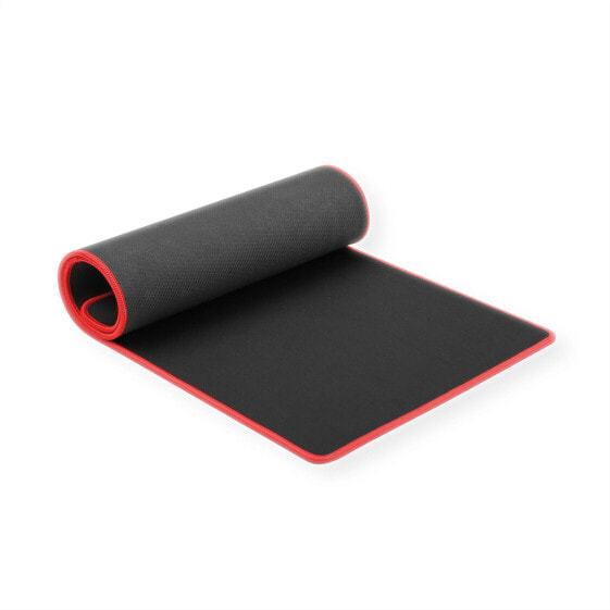 ROLINE 18.01.2048 - Black - Red - Monochromatic - Fabric - Rubber - Non-slip base - Gaming mouse pad
