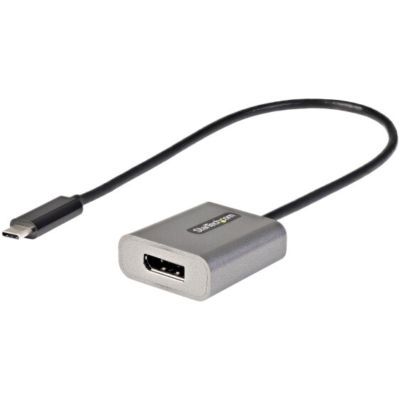 StarTech.com USB C to DisplayPort Adapter - 8K/4K 60Hz USB-C to DisplayPort 1.4 Adapter Dongle - USB Type-C to DP Monitor Video Converter - Works w/Thunderbolt 3 - w/12" Long Attached Cable - USB Type-C - DisplayPort output - 7680 x 4320 pixels