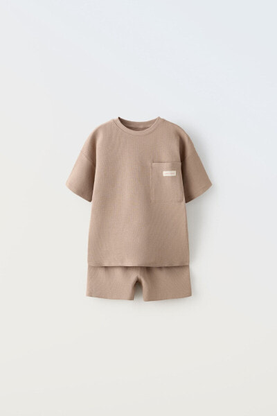 Пижама для детей от 2 до 6 лет ZARA координированная пижама с вафельным узором