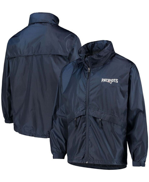 Men's Navy New England Patriots Circle Sportsman Waterproof Packable Full-Zip Jacket