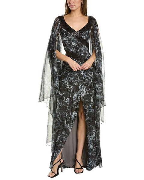 Tadashi Shoji Cape Sleeve Gown Women's