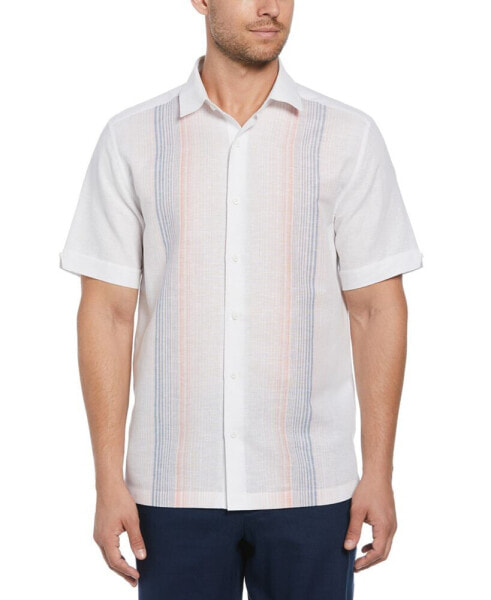 Рубашка мужская Cubavera в полоску градиента из льняно-хлопкового шамбре