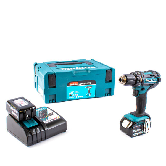 Makita Akku-Bohrschrauber DDF482RTJ 2x 5,0 Ah Akkus BL1850B + Lader im MAKPAC 2