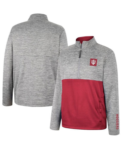 Men's Gray Indiana Hoosiers John Half-Zip Jacket