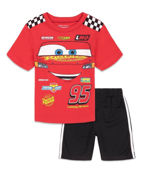 Toddler Boys Lion King Cars T-Shirt and Mesh Shorts Outfit Set to (18 Months - 10-12)