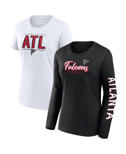 Women's Black, White Atlanta Falcons Two-Pack Combo Cheerleader T-shirt Set