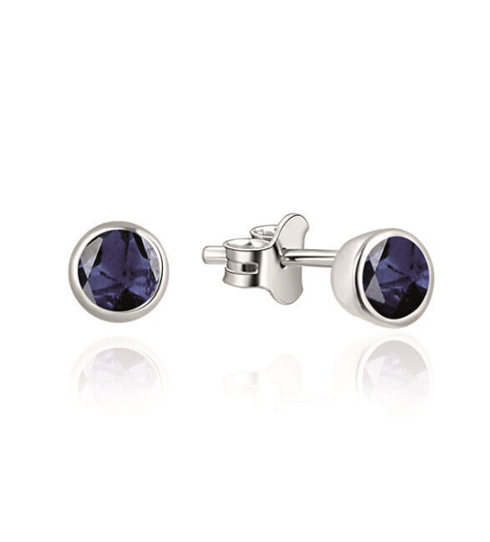 Fine silver stud earrings with sapphires SAFAGUP2716