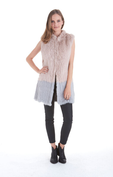 Love Token Alexa Genuine Real Rabbit Fur Vest - LT10-32N MSRP $326.00