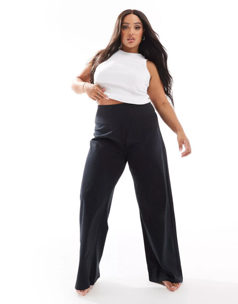 ASOS 4505 Curve Studio soft touch wide leg dance pant in black