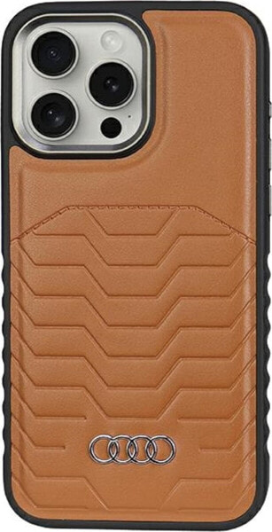 Audi Audi Synthetic Leather MagSafe iPhone 15 Pro 6.1" brązowy/brown hardcase AU-TPUPCMIP15P-GT/D3-BN