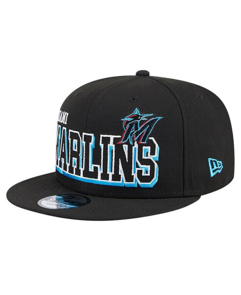 Men's Black Miami Marlins Game Day Bold 9FIFTY Snapback Hat