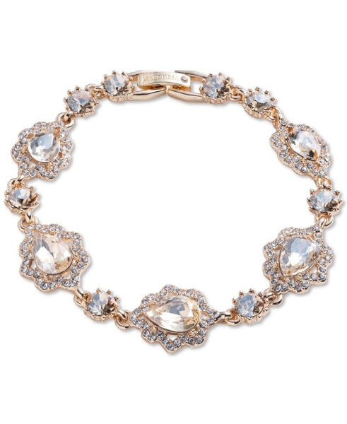 Gold-Tone Round & Pear-Shape Crystal Flex Bracelet