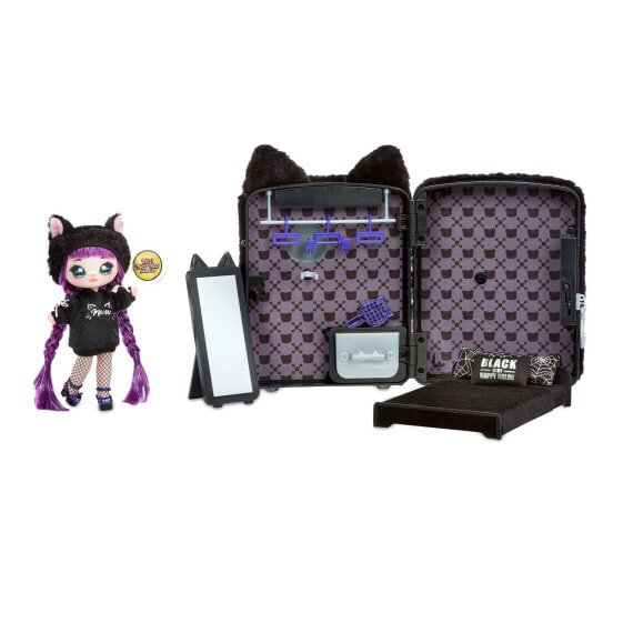 Na! Na! Na! Surprise 3-in-1 Backpack Bedroom Black Kitty with Limited Edition Doll Playset