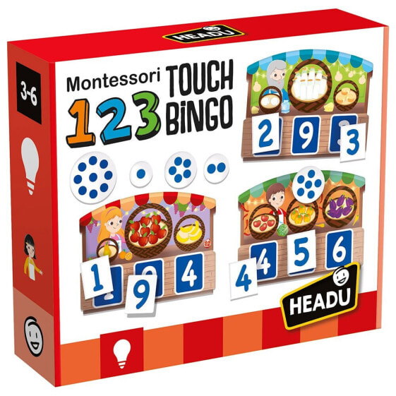 HEADU Educational Children´S Game 123 Touch Bingo Montessori