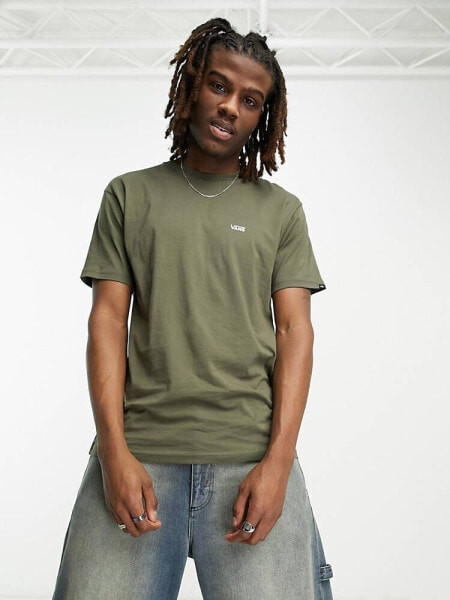 Vans left logo t-shirt in dark olive