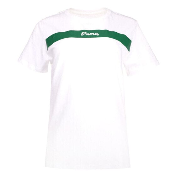 Puma Upfront Line Crew Neck Short Sleeve T-Shirt Womens White Casual Tops 682238