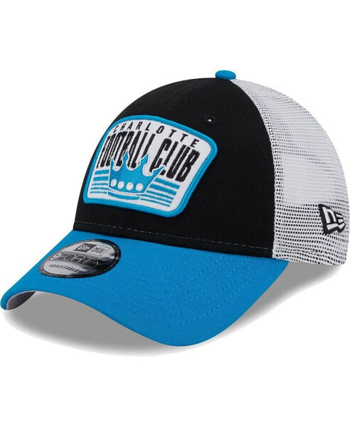 Men's Black, Teal Charlotte FC Patch 9FORTY Trucker Snapback Hat