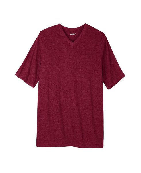 Big & Tall Shrink-Less Lightweight Longer-Length V-Neck T-Shirt