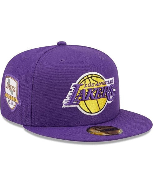Men's Purple Los Angeles Lakers City Side 59Fifty Fitted Hat