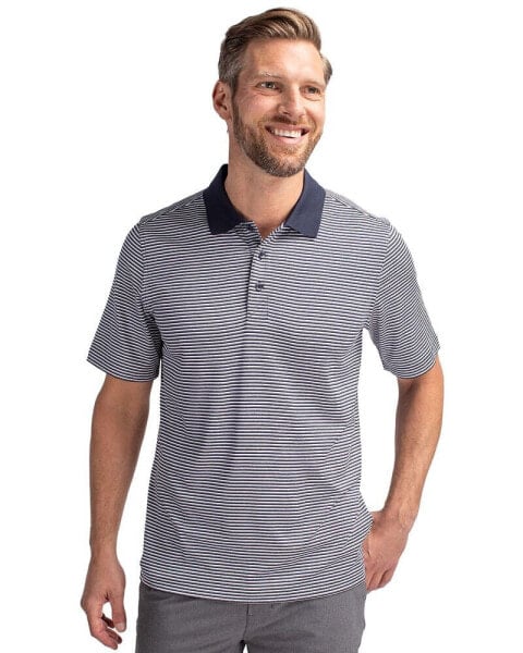 Men's Forge Tonal Stripe Stretch Polo Shirt