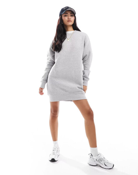 Pull&Bear oversized sweat dress in grey