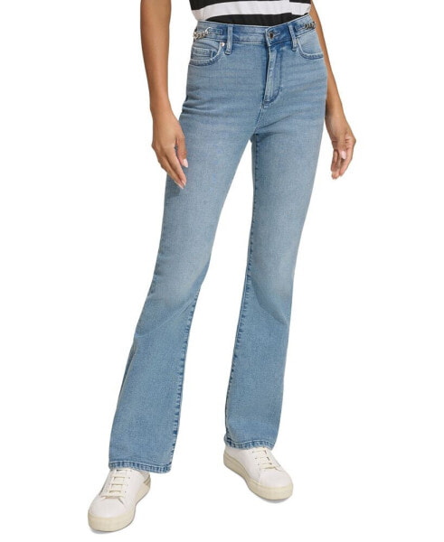 Women's Chain-Accent Wide-Leg Jeans