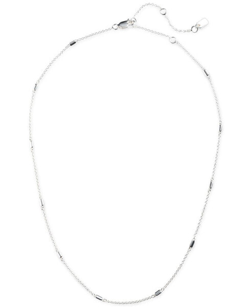 Sterling Silver Bar Station Collar Necklace, 15" + 3" extender