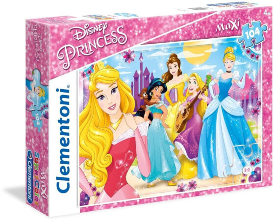 Clementoni Puzzle, 104 elementy Maxi. Princess (23714 CLEMENTONI)