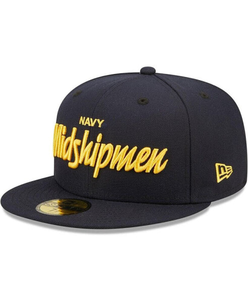 Бейсболка с козырьком для мужчин New Era Midshipmen 59FIFTY в темно-синем цвете