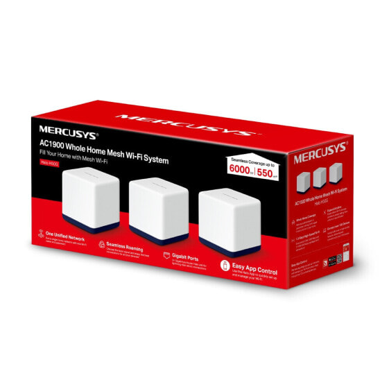 Mercusys AC1900 Whole Home Mesh Wi-Fi System - White - Internal - Mesh system - 0 - 40 °C - 10 - 90% - 5 - 90%