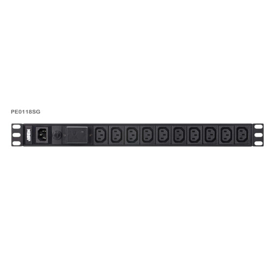 ATEN PE0118SG - Basic - 1U - Aluminium - Black - 18 AC outlet(s) - C13 coupler